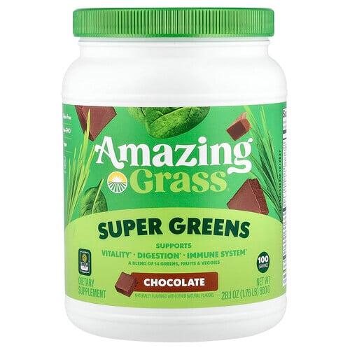 어메이징 그라스 Amazing Grass, 그린 슈퍼푸드, 초콜릿 드링크 파우더, 28.2 oz (800 g) 상품 이미지