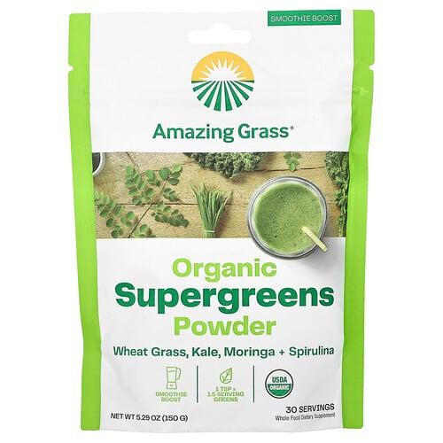 어메이징 그라스 Amazing Grass, 유기농 슈퍼그린 분말, 150g(5.29oz) 상품 이미지