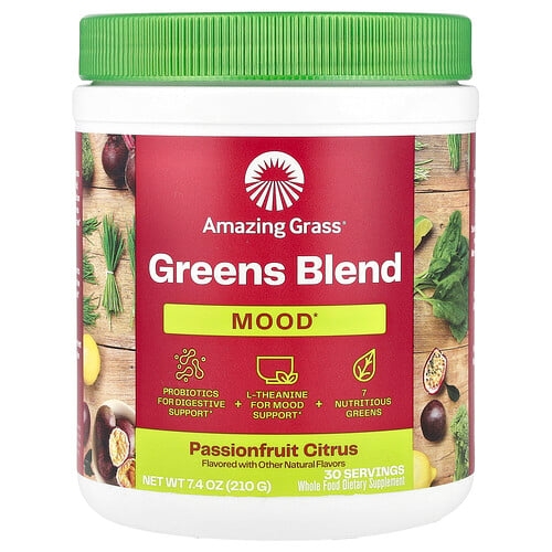 어메이징 그라스 Amazing Grass, 녹색 채소 혼합물, 기분, 패션프루트 감귤류, 210g(7.4oz) 상세 이미지