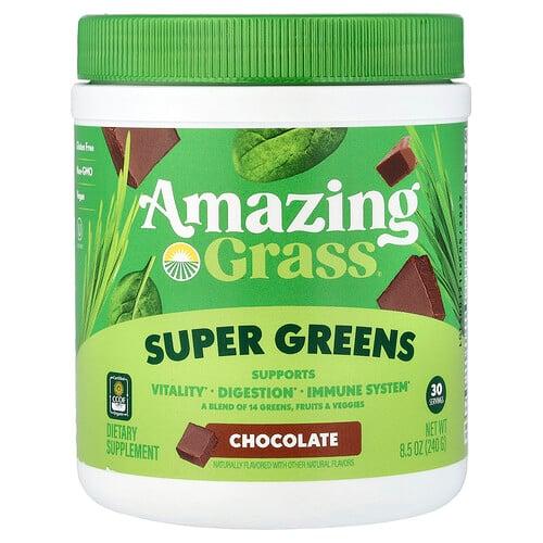 어메이징 그라스 Amazing Grass, 녹색 채소 혼합물, 슈퍼 푸드, 초콜릿, 240g(8.5oz) 상품 이미지