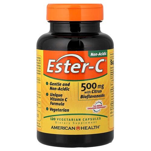 어메리칸 헬스 American Health, Ester-C®, 감귤류 바이오플라보노이드 함유, 500mg, 베지 캡슐 120정 상품 이미지