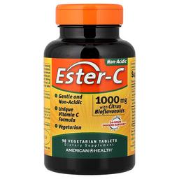 어메리칸 헬스 American Health, Ester-C®, 시트러스 바이오플라보노이드 함유, 1,000 mg, 식물성 정제 90정