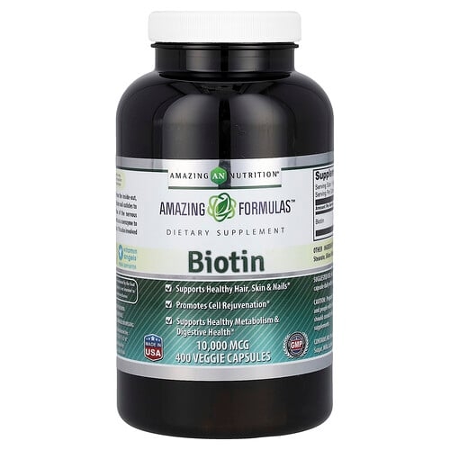 Amazing Nutrition, 비오틴, 10,000mcg, 베지 캡슐 400정 상세 이미지