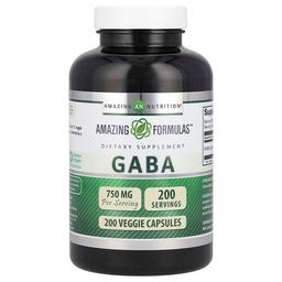 Amazing Nutrition, GABA, 750mg, 베지 캡슐 200정