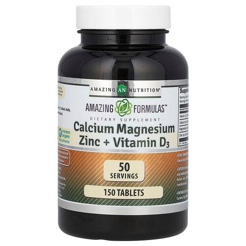 Amazing Nutrition, Amazing Formulas, 칼슘 마그네슘 아연 + 비타민D3, 150정 상세 이미지
