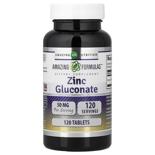 Amazing Nutrition, Amazing Formulas™, 글루콘산아연, 50mg, 120정 상세 이미지