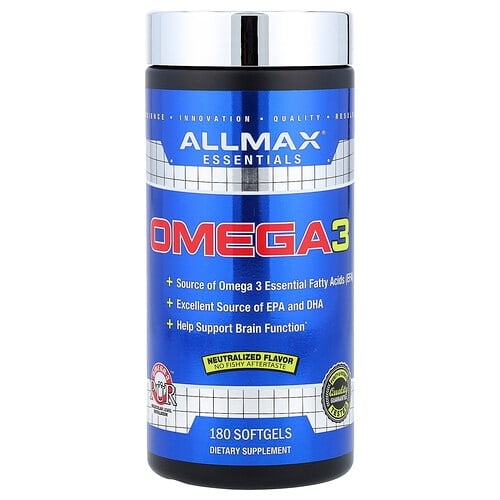 올맥스 ALLMAX, 필수 영양소, 오메가3, 소프트젤 180정 상세 이미지
