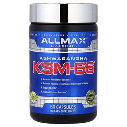 올맥스 ALLMAX, 에센셜, 아슈와간다 KSM-66®, 캡슐 60정(캡슐 1정당 300mg)