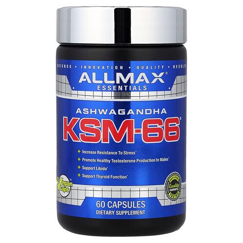 올맥스 ALLMAX, 에센셜, 아슈와간다 KSM-66®, 캡슐 60정(캡슐 1정당 300mg) 상품 이미지