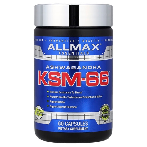 올맥스 ALLMAX, 에센셜, 아슈와간다 KSM-66®, 캡슐 60정(캡슐 1정당 300mg) 상세 이미지
