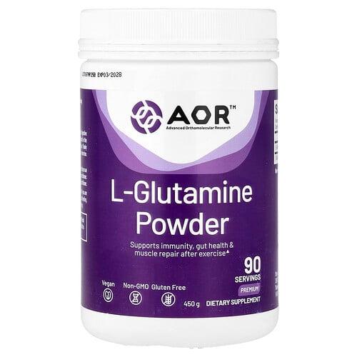 어드밴스드 어소모레큘러 리서치 AOR Advanced Orthomolecular Research AOR, L-글루타민 분말, 프리미엄, 450g 상품 이미지