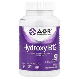 어드밴스드 어소모레큘러 리서치 AOR Advanced Orthomolecular Research AOR, Hydroxy B12, 1,000mcg, 사탕 정제 60정