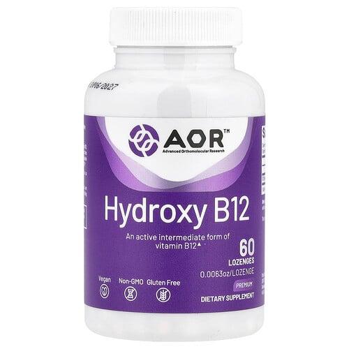 어드밴스드 어소모레큘러 리서치 AOR Advanced Orthomolecular Research AOR, Hydroxy B12, 1,000mcg, 사탕 정제 60정 상품 이미지