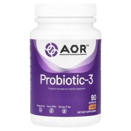 어드밴스드 어소모레큘러 리서치 AOR Advanced Orthomolecular Research AOR, 프로바이오틱-3, 캡슐 90정