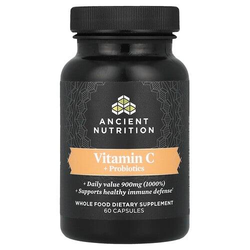 닥터 엑스/엔시언트 뉴트리션 Ancient Nutrition, 비타민C + 프로바이오틱, 캡슐 60정 상품 이미지