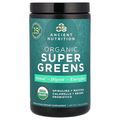 닥터 엑스/엔시언트 뉴트리션 Ancient Nutrition, 유기농 슈퍼 그린, 200g(7.05oz) 상품 이미지
