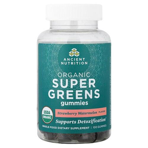닥터 엑스/엔시언트 뉴트리션 Ancient Nutrition, 유기농 슈퍼 그린 구미젤리, 딸기 수박, 구미젤리 100개 상품 이미지