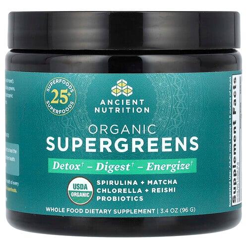 닥터 엑스/엔시언트 뉴트리션 Ancient Nutrition, 유기농 슈퍼그린, 96g(3.4oz) 상품 이미지