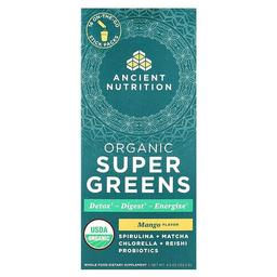 닥터 엑스/엔시언트 뉴트리션 Ancient Nutrition, 유기농 슈퍼 그린, 망고, 휴대용 스틱팩 16개, 개당 7.7g(0.3oz)