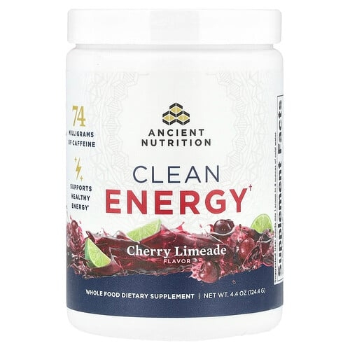 닥터 엑스/엔시언트 뉴트리션 Ancient Nutrition, Clean Energy, 체리 라임에이드, 124.4g(4.4oz) 상세 이미지