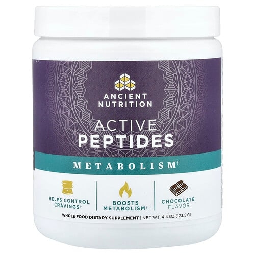 닥터 엑스/엔시언트 뉴트리션 Ancient Nutrition, 액티브 펩타이드, 신진대사, 초콜릿, 123.5g(4.4oz) 상세 이미지