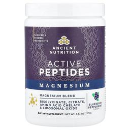 닥터 엑스/엔시언트 뉴트리션 Ancient Nutrition, 액티브 펩타이드, 마그네슘, 블루베리 페퍼민트, 137g(4.83oz)