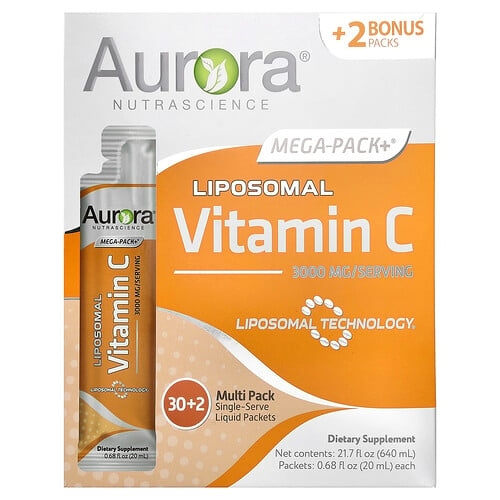 Aurora Nutrascience, Mega-Pack+ 리포소말 비타민C, 32팩, 각 20ml(0.68fl oz) 상세 이미지