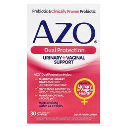아조 AZO, Dual Protection, 요로 + 질 건강 강화, 하루 1회 캡슐 30정
