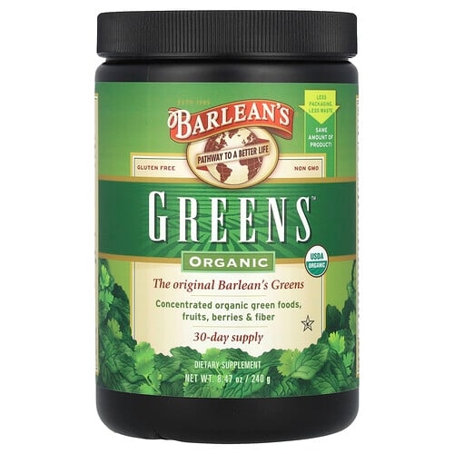 발린스 Barlean's, Organic Greens™, 240g(8.47oz) 상세 이미지