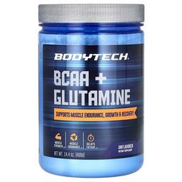바디테크 BodyTech, BCAA + 글루타민 분말, 무맛, 409g(14.4oz)