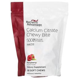 베리아트릭 어드밴티지 Bariatric Advantage, 구연산 칼슘 츄이 바이트, 설탕 무함유, 라즈베리 맛, 소프트 츄 90개