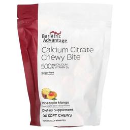 베리아트릭 어드밴티지 Bariatric Advantage, 구연산 칼슘 츄이 바이트, 무설탕, 파인애플 망고, 소프트 츄 90개