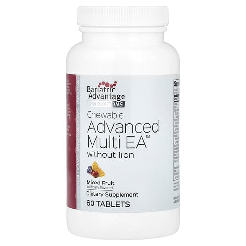 베리아트릭 어드밴티지 Bariatric Advantage, 츄어블 어드밴스드 멀티 EA, 철분 무함유, 혼합 과일, 60정 상세 이미지