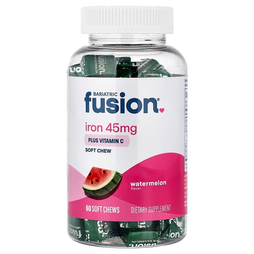 배리아트릭 퓨전 Bariatric Fusion, 철분 플러스 비타민C 소프트 츄, 수박 맛, 소프트 츄 60개 상세 이미지