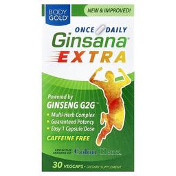 BodyGold, Ginsana® 엑스트라, 카페인 무함유, 베지 캡슐 30정