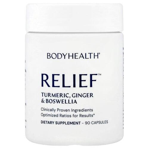 바디헬스 BodyHealth, Relief™, 강황, 생강 & 보스웰리아, 캡슐 90정 상품 이미지