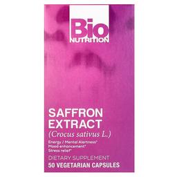 바이오 뉴트리션 Bio Nutrition, 사프란 추출물, 88.5mg, 베지 캡슐 50정