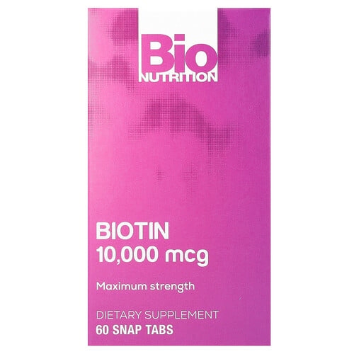 바이오 뉴트리션 Bio Nutrition, 비오틴, 맥시멈 스트렝스, 10,000mcg, Snap 정제 60정 상세 이미지