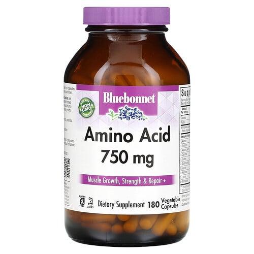 블루보넷 뉴트리션 Bluebonnet Nutrition, 아미노산, 750mg, 베지 캡슐 180정 상품 이미지