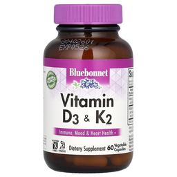 블루보넷 뉴트리션 Bluebonnet Nutrition, 비타민D3 및 K2, 베지 캡슐 60정