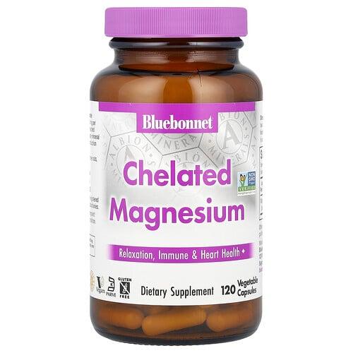 블루보넷 뉴트리션 Bluebonnet Nutrition, 킬레이트화 마그네슘, 베지 캡슐 120정(캡슐 1정당 100mg) 상품 이미지