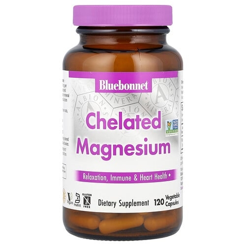 블루보넷 뉴트리션 Bluebonnet Nutrition, 킬레이트화 마그네슘, 베지 캡슐 120정(캡슐 1정당 100mg) 상세 이미지