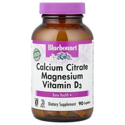 블루보넷 뉴트리션 Bluebonnet Nutrition, 구연산 칼슘 마그네슘 비타민D3, 90정