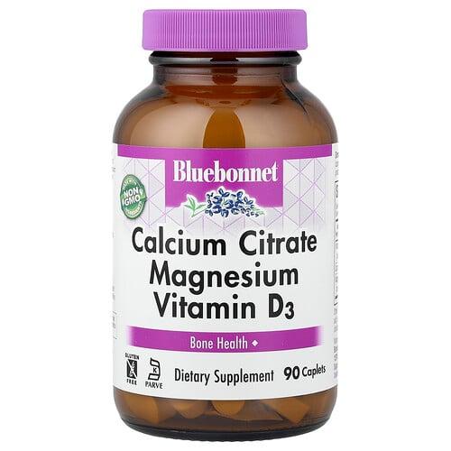 블루보넷 뉴트리션 Bluebonnet Nutrition, 구연산 칼슘 마그네슘 비타민D3, 90정 상품 이미지