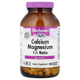 블루보넷 뉴트리션 Bluebonnet Nutrition, 칼슘 마그네슘, 1:1 비율, 식물성 캡슐 180정