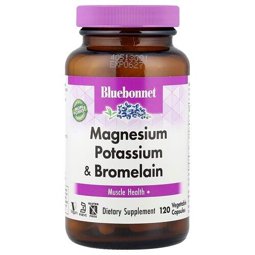 블루보넷 뉴트리션 Bluebonnet Nutrition, 마그네슘 칼륨 및 브로멜라인, 베지 캡슐 120정 상품 이미지
