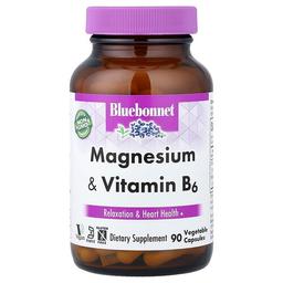 블루보넷 뉴트리션 Bluebonnet Nutrition, 마그네슘 및 비타민B6, 베지 캡슐 90정