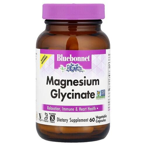 블루보넷 뉴트리션 Bluebonnet Nutrition, 글리신마그네슘, 베지 캡슐 60정(캡슐 1정당 100mg) 상품 이미지