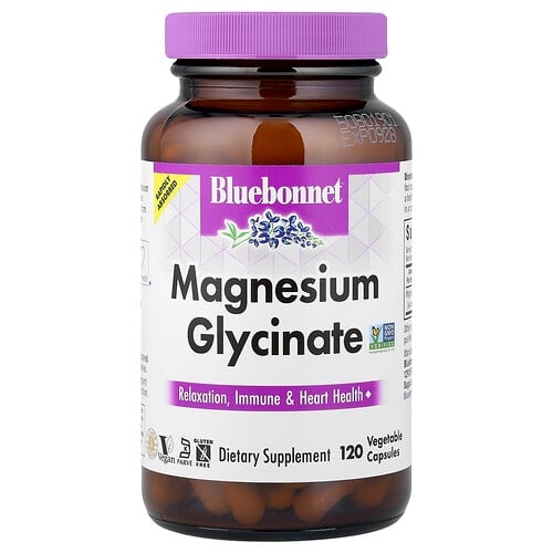 블루보넷 뉴트리션 Bluebonnet Nutrition, 글리신마그네슘, 베지 캡슐 120정(캡슐 1정당 100mg) 상세 이미지