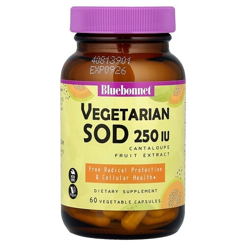 블루보넷 뉴트리션 Bluebonnet Nutrition, 슈퍼 과일, 식물성 SOD, 칸탈루프 열매추출물, 250IU, 베지 캡슐 60정 상세 이미지